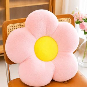 Pink Flower-Shaped Plush Pillow