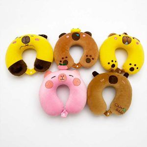 Cute Capybara Themed U-Shaped Travel Neck Pillow