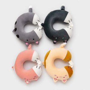 Cute Cat Themed U-Shaped Travel Neck Pillow
